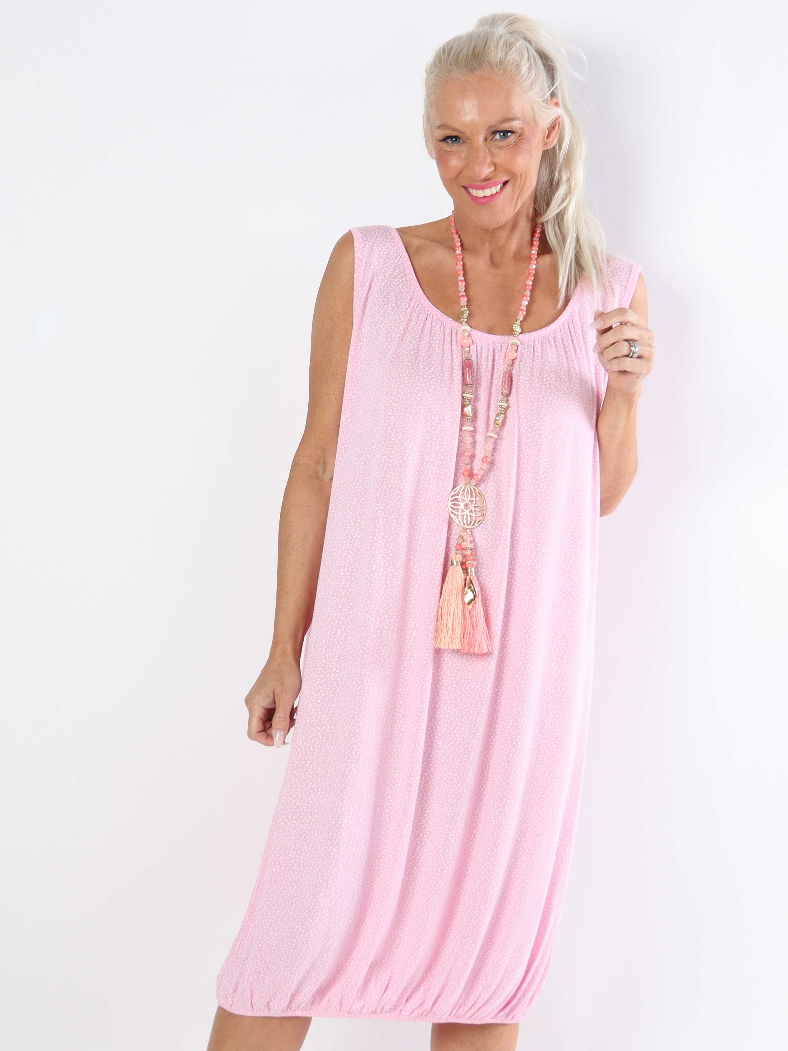 Miracle Flower Sleeveless Dress - Plus size kjole i viskose med elastik
